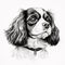 Charming Rooster: A Captivating Black And White Dog Portrait Illustration