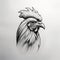 Charming Rooster Head Illustration In Zbrush Style - Uhd Tattoo Design