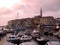 Charming Rovinj harbour at sunset, Croatia 