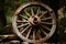 Charming Rustic old wheel scene. Generate Ai