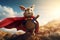 Charming scene of a rabbit donning a superhero