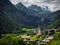 Charming scenic view to the highest mountain in Austria, Grossglockner.