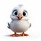 Charming Seagull Baby Illustration In 8k 3d Pixar Style
