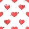 Charming Seamless Pattern Adorned With Scattered Hearts, Creating A Romantic And Delightful Design That Repeats