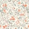 Charming seamless pattern with radiant red desert flowers in a soft watercolor design, perfect for fabrics