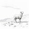 Charming Sheep Illustration In Flattened Perspective: A Whistlerian Delight