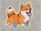 Charming Shiba Inus: Vector Contour Stickers with White Background