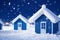 Charming Small Christmas Houses Background with Ample Copyspace.