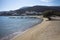 Charming small Greek island of Sikinos.  Secluded peaceful beach in a picturesque bay