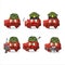 A charming soldier red car gummy candy cartoon picture bring a gun machine