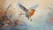 Charming Speedpainting: Bird Flying Into Air With Pastoral Ambience