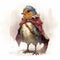 Charming Speedpainting Of A Bird Wearing A Birdcape And Cloak