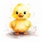 Charming Speedpainting Illustration Of A Yellow Chick