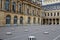 The charming square of Domaine National du Palais-Royal and the Columns of Buren at the Palais-Royalin Paris