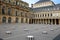 The charming square of Domaine National du Palais-Royal and the Columns of Buren at the Palais-Royalin Paris