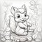 Charming Squirrel On Stump Coloring Page