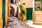Charming streets of old town Otranto in Piglia, Italy