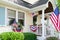 Charming suburban home decorated for the 4th of July