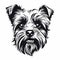 Charming Terrier Head In Black And White: A Multilayered Portraiture Iconography