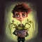 Charming Tim Burton-inspired Digital Painting Of Matthew And Carnivorous Plant