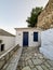 Charming traditional narrow streets of greek islands. Skopelos town on the Skopelos Island, Greece.