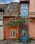 Charming urban alley with various architectural structures in Bremen, Germany.