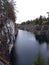 Charming views of nature, Karelia, Ruskeala Mountain Park, northern landscape, large stones, beautiful lake, large pond, rocks