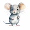 Charming Watercolor Illustration Of A Cute Grey Mouse