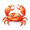 Charming Watercolor Illustration Of A Happy Orange Crab