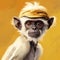 Charming White Monkey Illustration In Speedpainting Style