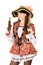 Charming woman with guns dressed as pirates