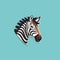 Charming Zebra Head Logo Design In Flat Style
