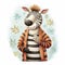 Charming Zebra Illustration With Warmcore Style And Fantastical Elements