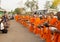 CHAROEN, PHICHIT, THAILAND - APRIL 9, 2017 : Row of Buddhis