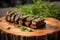 charred cedar plank with grilled eggplant and herbs