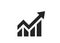 Chart with arrow icon. business analytics and growth trend symbol. infographic element