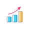 Chart bar with arrow bar diagram vector