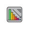 Chart goes down filled outline icon, Negative dynamic vector sign