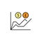 chart, graph, dollar, pound icon. Element of finance illustration. Signs and symbols icon can be used for web, logo, mobile app,