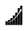 Chart graph. Icon graph growth with arrow. Hologram positive percentage. Growth direction. Analysis forecast. Vector illustration