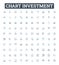 Chart investment vector line icons set. Investment, Chart, Stock, Portfolio, Returns, Market, Analyse illustration