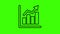 Chart line icon motion graphic animation.green background.
