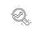 Chart line icon. Report graph sign in magnifier. Vector