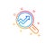 Chart line icon. Report graph sign in magnifier. Vector