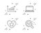 Chart, Notebook and Ranking star icons set. Chemistry lab sign. Presentation chart, Laptop computer, Love rank. Vector
