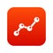 Chart statistics line icon digital red