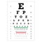 Chart Test table with letters for eye examination. Eye chart test for ophthalmologist doctor