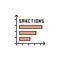 Chart vector Sanctions concept colored icon or sign