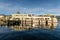 Charter boat waits for the passengers to board at the dock in Chiemsee-shipping Ludwig FeÃŸler KG in Prien am Chemsee, Germany