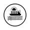 Chartering, maritime, ocean icon. Black vector graphics